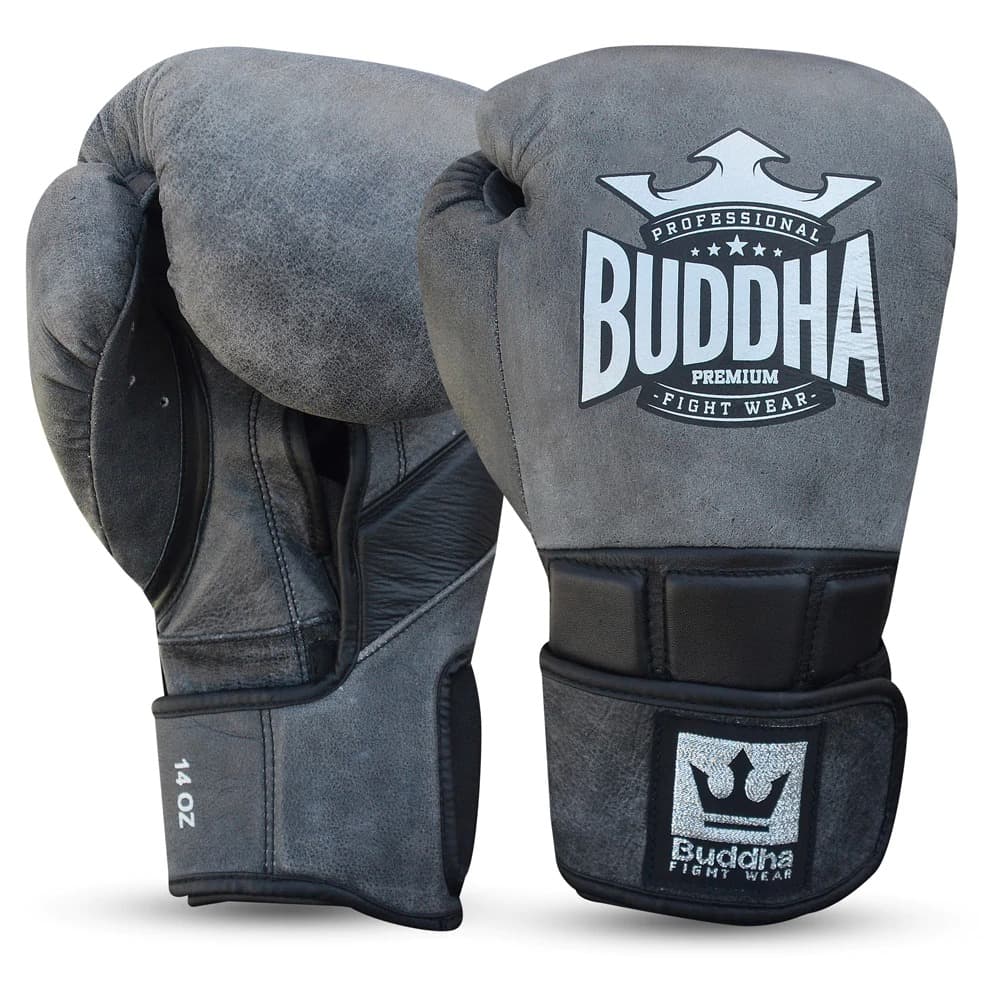 Aanzetten knijpen houd er rekening mee dat Buddha Legend gebroken zwart lederen bokshandschoenen > Free Shipping