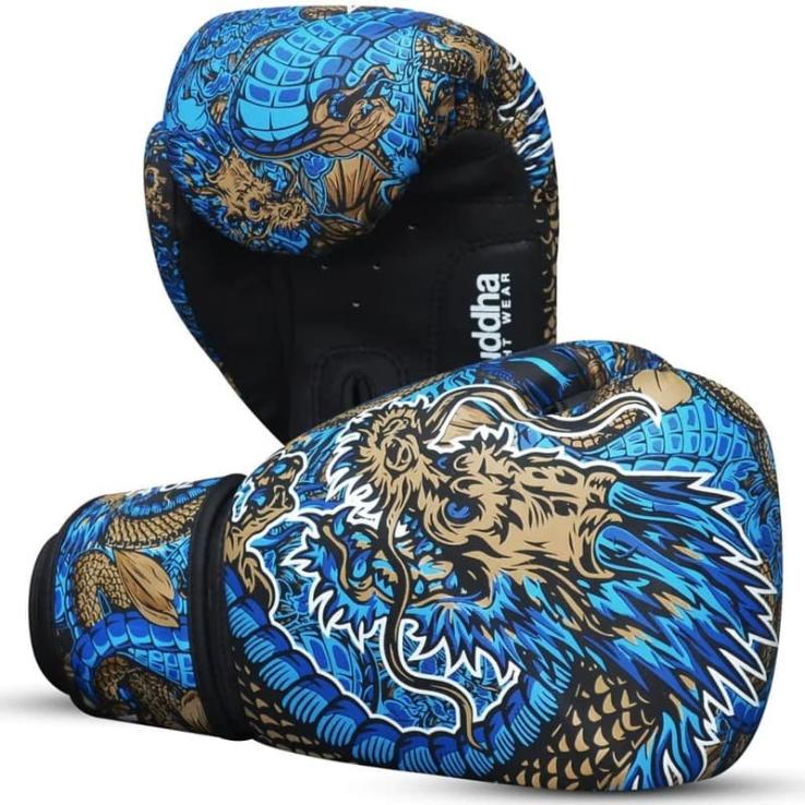 Buddha Dragon blauwe bokshandschoenen