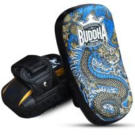 Buddha S Leren gebogen Dragon Muay Thai-pads - blauw
